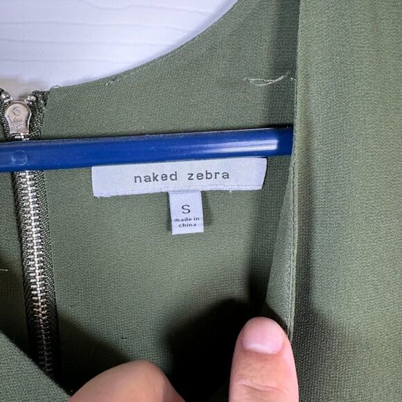 naked zebra Green Women's V-Neck Blouse - Small - Picture 2 of 3